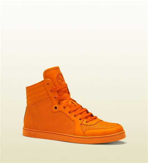 gucci orange suede shoes|orange Gucci sneakers.